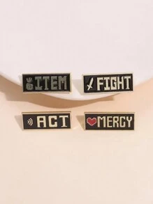 4piezas/SET Placa de identificación Mercy del juego Undertale con alfileres de esmalte creativos, broches decorativos de dibujos animados para solapa de collar, joyas de moda y accesorios para regalo.