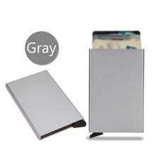 RFID Wallet Metal Thin Slim Men Women Wallets Pop Up Minimalist Wallet Small Black Purse ID Card Clip Card Box Card Holder Wallet Business Card Holder Credit Card Holder - Multicolor - View 9