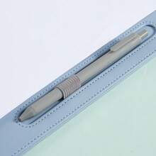 A4 Leather File Folder With Writing Board, PU Clipboard, Office Supply Document Holder,Back To School,School Supplies