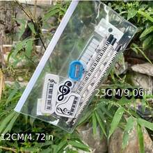 Conjunto de 8 lápices con notas de música de piano (color aleatorio) - Blanco y Negro - Ver 5