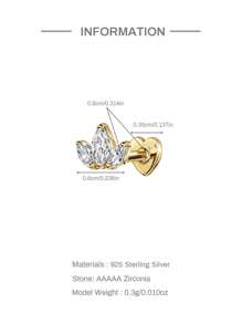 1 Stück S925 Sterling Silber Krone mit Zirkonia Ohrstecker für Frauen, feiner Schmuck für den täglichen Gebrauch
