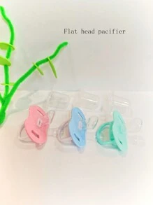 3入組多色卡通動物硅膠奶嘴，隨機圖案及奶嘴保護蓋，適用於新生兒和嬰兒 - 彩色 - 查看 5