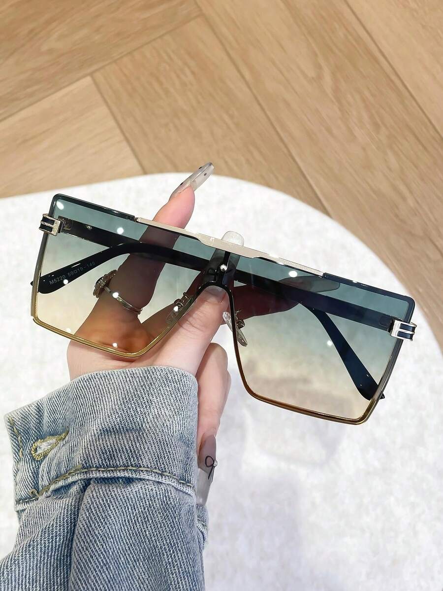 1pc Big Frame Sunscreen Fashion Glasses, Summer Decoration - Multicolor - View 1