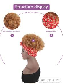 Alta Afro Puff Headwrap Coda di cavallo a stringa Ricciolo kinky Codino Wrap-Wig 2 in 1 Updo fascia per capelli extension per donne