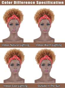 Alta Afro Puff Headwrap Coda di cavallo a stringa Ricciolo kinky Codino Wrap-Wig 2 in 1 Updo fascia per capelli extension per donne