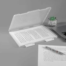 1pc Transparent Multi-Coloured PP Plastic Document Box - A4 Office Supplies Stationery Bill Storage Box - Desktop File Classification Storage Box - Exam Paper Folder With Buckle - Multicolor - View 6