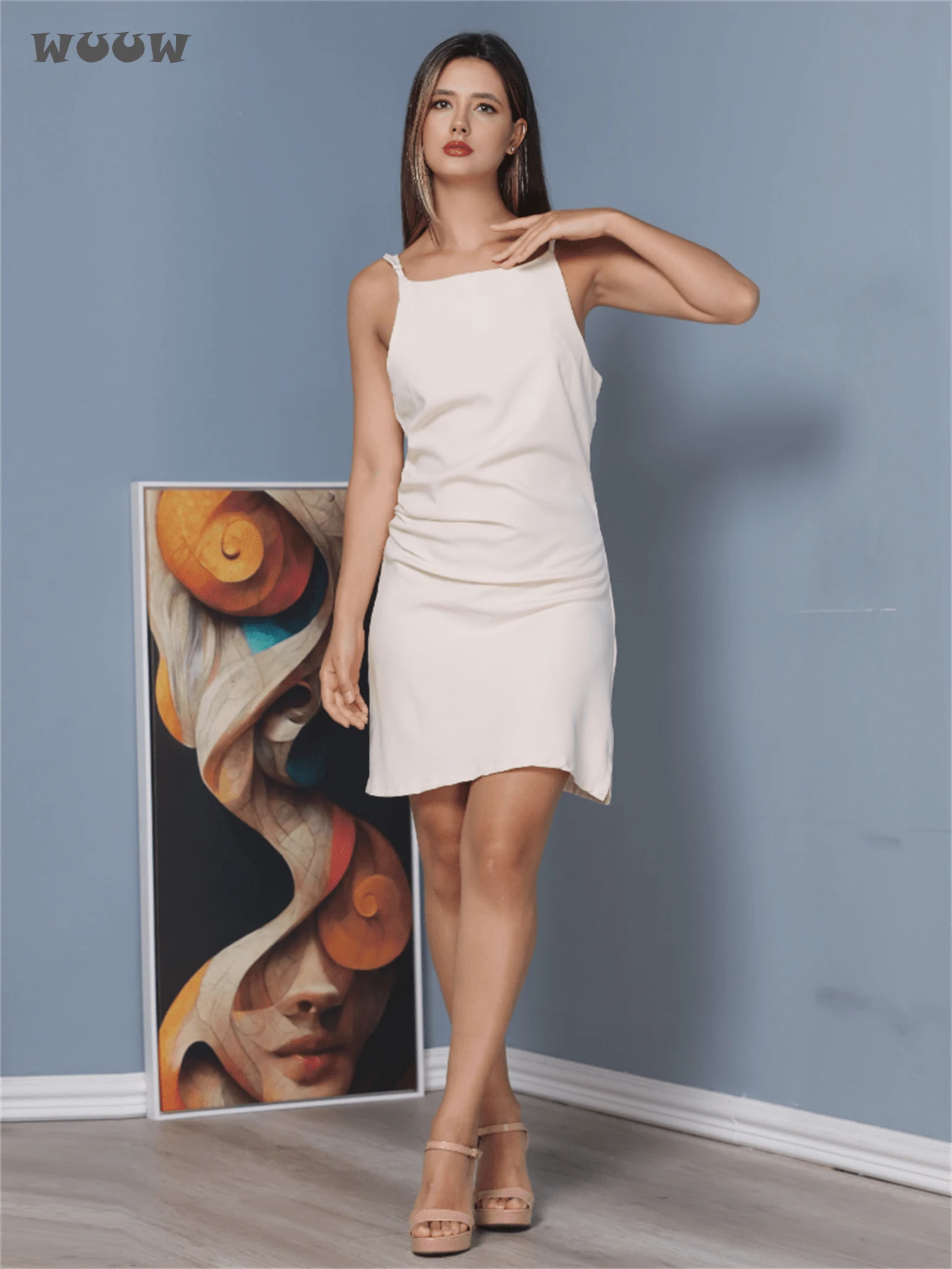 Women Dresses - Beis - Ver 1