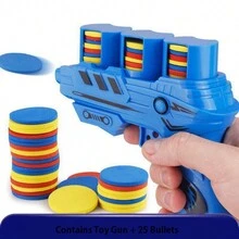 1入兒童泡沫軟彈槍附飛盤和胡蘿蔔狀軟彈，2人戶外玩具套裝，假日禮物