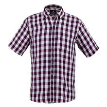 Michel Blanc Men's Short Sleeve Fantasy Shirt. - 中紫紅色 - 查看 1