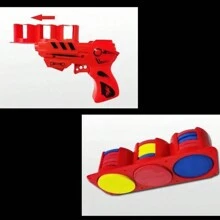 1入兒童泡沫軟彈槍附飛盤和胡蘿蔔狀軟彈，2人戶外玩具套裝，假日禮物