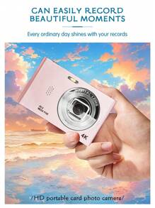 入門級4K數碼相機，復古風格迷你高清高像素便攜CCD風格學生迷你卡片相機 - 粉色 - 查看 3