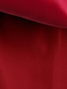 Váy satin nơ tay bồng màu trơn cho bé gái, không bao gồm băng đô và túi - Màu Đỏ Sâu - Xem 8