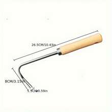 1 Piece Horticultural Weeding, Double Hook Weeding Machine With V-Shaped Tool And Solid Wood Handle - For Garden Weeding - Silver - View 7