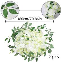 Conjunto de 2 piezas Decoración de boda para fiesta de estilo nórdico con vid floral blanca para jardín de fondo - Blanco - Ver 2