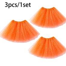 1pc/3pcs/5pcs Neon 80s Tutu Skirt, 3-Layers, For Princess Dress Up, Party, Performance, Christmas, Festival, Mardi Gras, Ballet Performance, Party Gift - Mesh Tutu Skirt - View 53