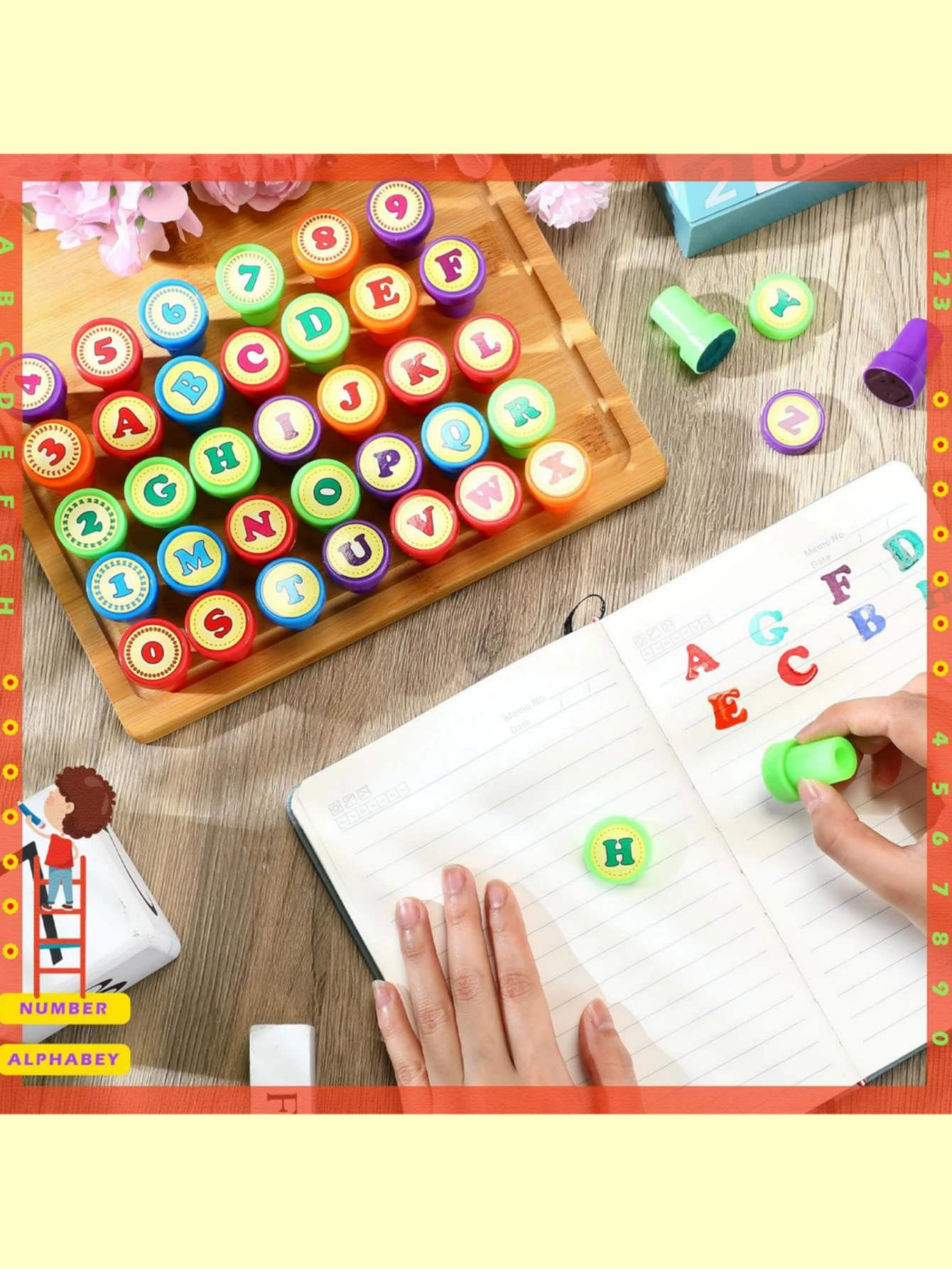 Number And Alphabet Stamps, Letter Stamps For Boys Girls, Number Stamps ...