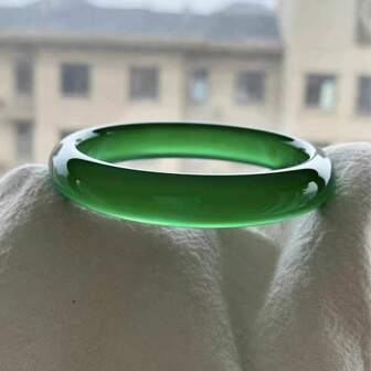 1 brazalete de jade de ágata de hielo natural grado A, grado coleccionable, joyería de alta calidad (disponible en múltiples colores y tamaños) brazalete de moda para mujer, brazalete de meditación curativo, brazalete de piedra verde suave, brazalete de piedra natural que puede promover sabiduría, equilibrio y paz, un regalo para ella.