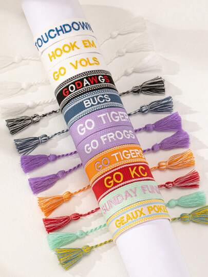 1 pièce Bracelet de jour de match de l'équipe de football brodé