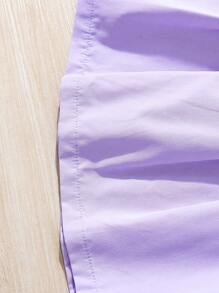 Tween Girl 甜美休闲 2 件套无袖 LA 印花短款上衣和百褶裙套装 - 黑色 - 查看 6