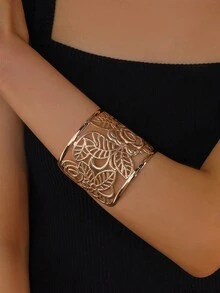 Fashion this season F&S 1 件时尚夸张简洁个性化金属镂空手链，带有浮雕图案和纹理，适合女性参加购物、派对、宴会、生日、商务活动、烧烤、浪漫约会、海滩度假、拍照和社交活动 - 蝴蝶鏤空款 - 查看 8