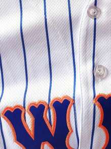 Camiseta de béisbol personalizada con el nombre y el número, estilo novio, de hombre, de nueva york, con rayas blancas y azules, cuello en v, manga corta con botones, personalizada, para fiestas, juegos, entrenamientos, deportes, tallas S-XXL, regalos estilosos, ropa personalizada de navidad, estilo novio, hallazgos tesoro, guardarropa cápsula, estilo deportivo de novio, regalos ideales para él, novio, amigos, familia, niños, para cumpleaños, navidad, invierno/otoño, vacaciones/vacaciones, escuela/competición, deportes/escalada