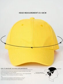 1頂中性純色棒球帽,防曬,可調節,適用於春秋旅行沙灘假期,y2k風格青年帽