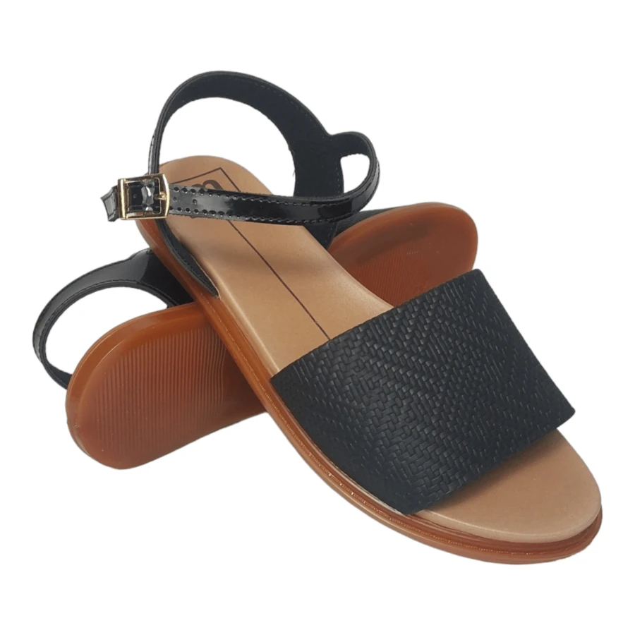 Women Flat Sandals - 黑色 - 查看 1