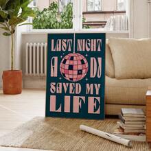 1入組《Last Night A DJ Saved My Life》音樂印花，歌詞牆藝，迪斯科球，酒吧海報，送女友的有趣禮物，80年代音樂，流行文化，無框裝飾畫 - 藍色 - 查看 6