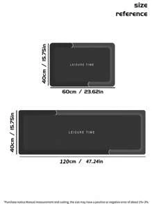 Una alfombrilla de cocina de gel de sílice con diseño de marco gris y negro, antifatiga, antideslizante, absorbente, de secado rápido, adecuada para cocina, baño, lavandería, entrada, etc., decoración de habitación