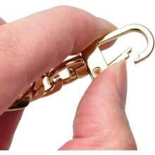Metal Flat Chain Strap, Wallet Chain, Shoulder Bag Chain Replacement Accessory - Gold - View 6