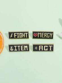 4piezas/SET Placa de identificación Mercy del juego Undertale con alfileres de esmalte creativos, broches decorativos de dibujos animados para solapa de collar, joyas de moda y accesorios para regalo.