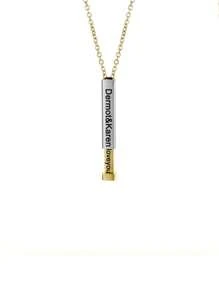 Collar de barra cuadrada personalizado con nombre grabado, joyería de acero inoxidable para mujeres y regalo familiar