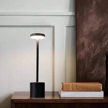 1pc Fashionable Metal Touch Dimmable LED Table Lamp - Wireless And Portable Ambient Light - 3 Color Touch Control, Rechargeable Decor For Bedroom, Office And Living Room - Multicolor - View 9