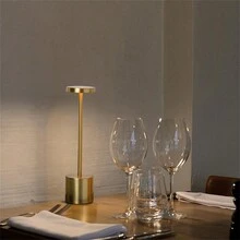 1pc Fashionable Metal Touch Dimmable LED Table Lamp - Wireless And Portable Ambient Light - 3 Color Touch Control, Rechargeable Decor For Bedroom, Office And Living Room - Multicolor - View 8