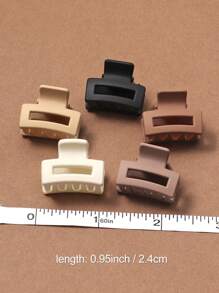10/20/30pcs Small Cute Square Hair Clips 2.5cm, Brown Cartoon Mini Hair Clips For Daily Hairstyle, Hair Accessories Elegant Claw Clip Summer Outfits - Multicolor - View 4
