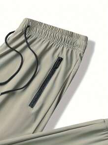 Pantaloni corti primaverili/estivi tinta unita con cerniera, tasca, vita elastica con cordino, adatti per jogging, fitness, escursionismo, attività all'aperto e uso casual