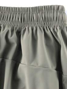 Pantaloni corti primaverili/estivi tinta unita con cerniera, tasca, vita elastica con cordino, adatti per jogging, fitness, escursionismo, attività all'aperto e uso casual