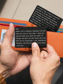 1pc Custom Wallet Insert Card With Text Gift For Dad, Husband Or Boyfriend, Personalized Wallet Card For Daddy, Custom Anniversary Gift For Him Personalized Multicolor Wallet Card Custom Card Keepsake Gift For Him Personalized Gifts For Men, Father's Day Gift, Birthday Gifts, Gifts For Dad/ Husband/ Men/ Boyfriend