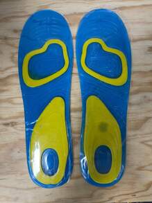 PLANTILLAS DEPORTIVAS DE REPUESTO DE GEL MASAJEADOR ,1 PAR, PLANTILLAS PARA HOMBRE ,MUJER Y NINOS,1PAR - amarilla con azul - Ver 6