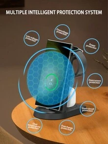 Anirun Fast Wireless Charger, 3 In 1 Wireless Charging Stand Compatible With Samsung Galaxy S24/S23/S22/S21/S20/Note20/10 And Galaxy Watch 6/5 Pro/4/3 - Black - View 4