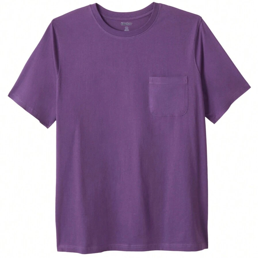 KingSize Men's Big & Tall Shrink-Less Lightweight Pocket Crewneck T-Shirt - 復古紫 - 查看 1