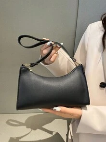 Simple Lightweight Shoulder Bag In Multiple Colors - Black - View 5
