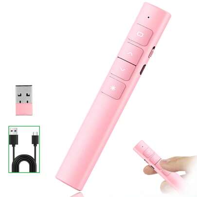 SHIXIONG Presentador Inalámbrico, con recargable de Presentación Clicker,Equipado con USB plug and play de presentador de diapositivas inalámbrico,Aplicable a PPT, Word, Excel, etc