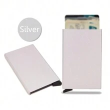 RFID Wallet Metal Thin Slim Men Women Wallets Pop Up Minimalist Wallet Small Black Purse ID Card Clip Card Box Card Holder Wallet Business Card Holder Credit Card Holder - Multicolor - View 15