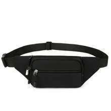 Fashionable Solid Color Print Chest Bag Men's Sports Crossbody Bag Fashion Men's Shoulder Bag All Oxford Fabric Casual Cycling Bag Fanny Pack Sling Bag Carry On Utility Black Personalised Gifts Boyfriend Husband Fathers Day Gifts Freshman For Books Back To School Multi-Functional Dorm University - Black - View 2