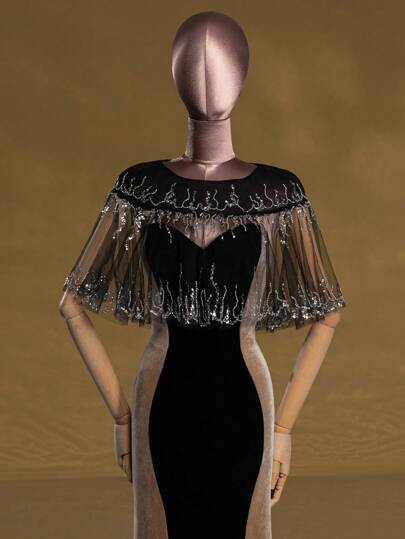 shawl attached to dress