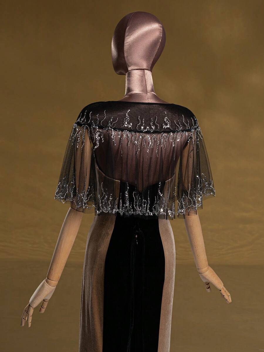 shawl attached to dress