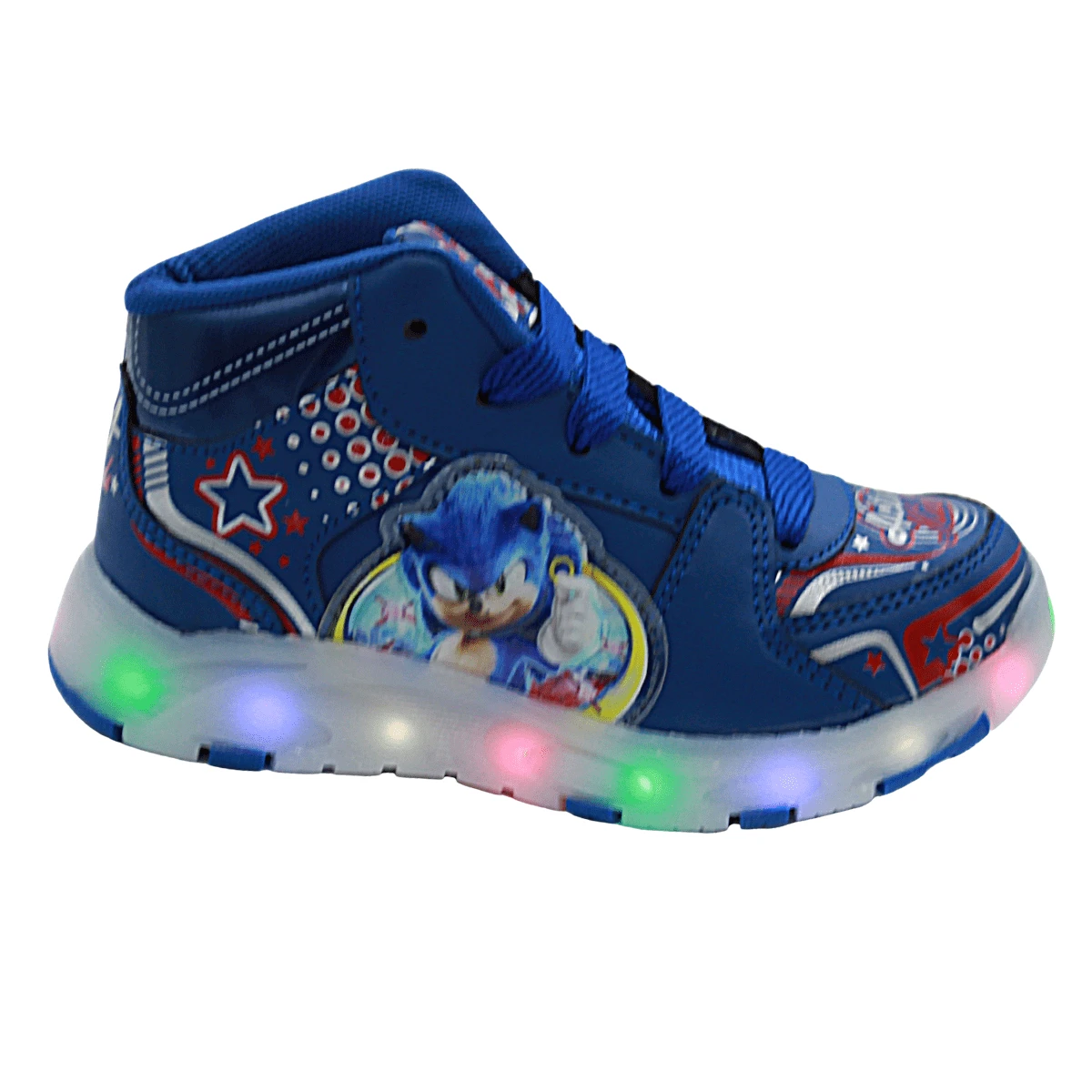 Tenis Para Niños Luces Led Bota Botin The Hedgehog - azul real - Ver 1