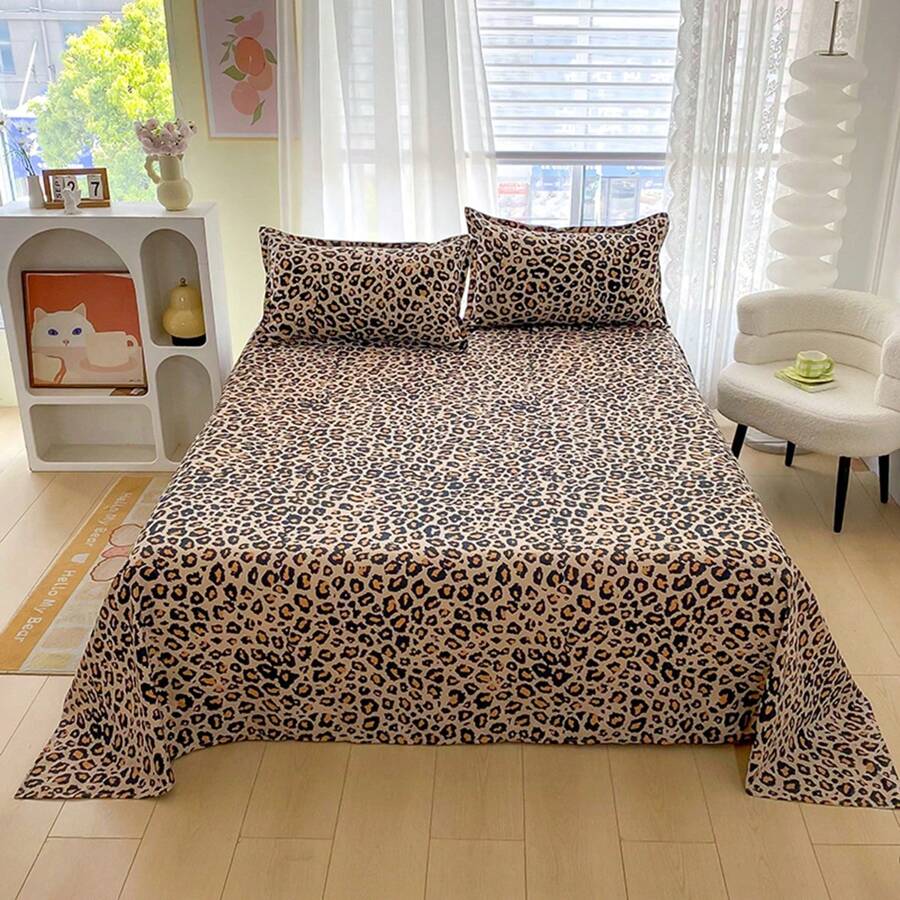 3pcs Reactive Printed Bedding Set, High Thread Count Aloe Skin-Friendly Sheet Set Including Pillowcases (Without Filling) - Style 12 - View 1