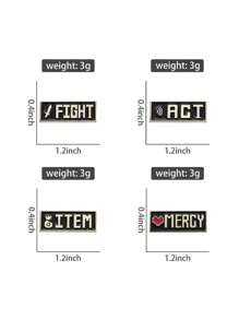 4piezas/SET Placa de identificación Mercy del juego Undertale con alfileres de esmalte creativos, broches decorativos de dibujos animados para solapa de collar, joyas de moda y accesorios para regalo.